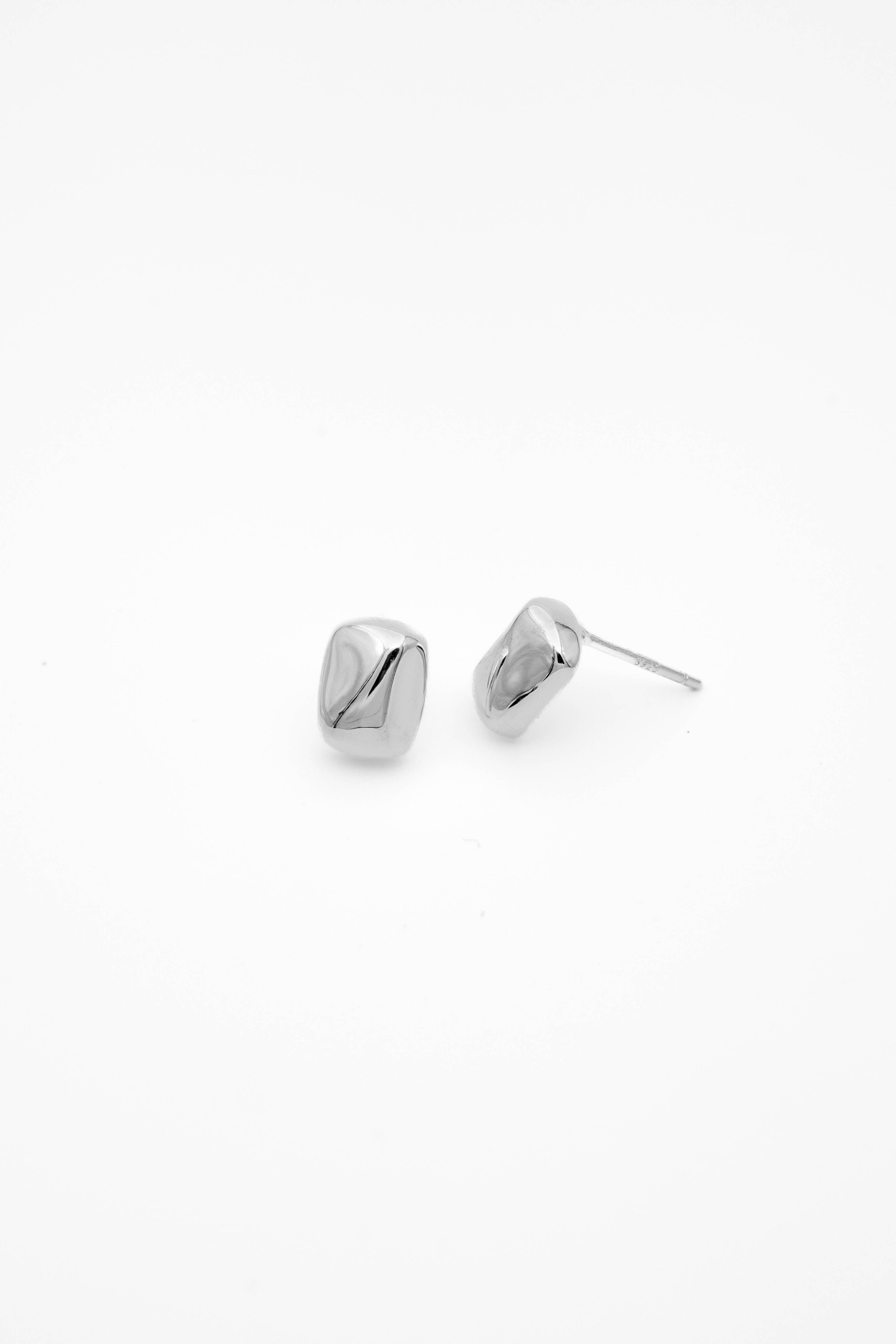 SŌU Contour Earring 長方幾何輪廓 925 純銀男士耳環