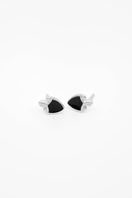SŌU Crest Earring 盾形鑲鑽 925 純銀男士耳環