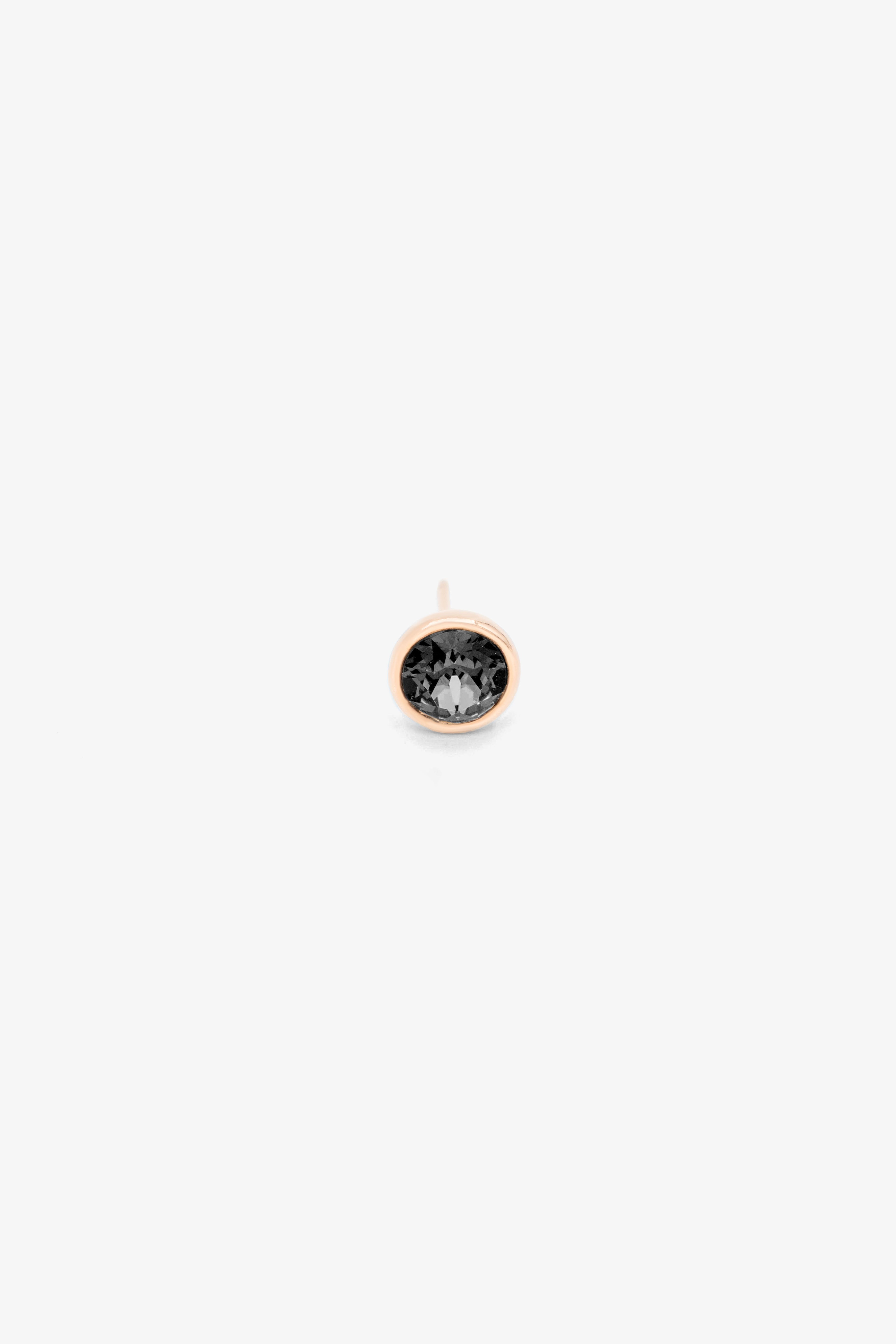 SŌU 醫療鋼銀針耳環 Noir Spark Earring | 黑寶石耳環(銀/玫瑰金色)