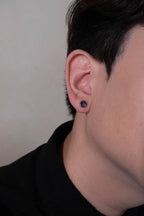Noir Spark Stud - Silver/Rose Gold