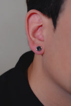 Noir Spark Stud - Silver/Rose Gold