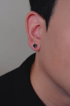 Noir Spark Stud - Silver/Rose Gold