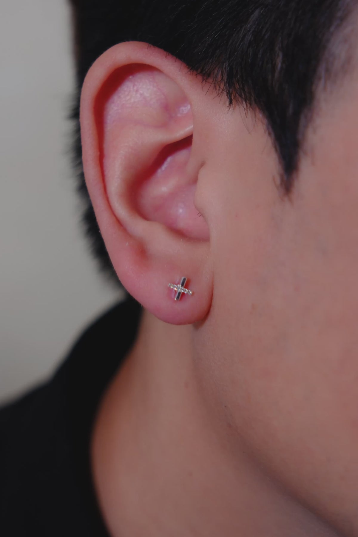 Line Spark Cross Stud
