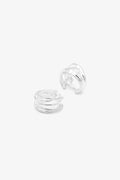 SŌU 925 純銀耳環 Trace Hoop | 多線條耳環